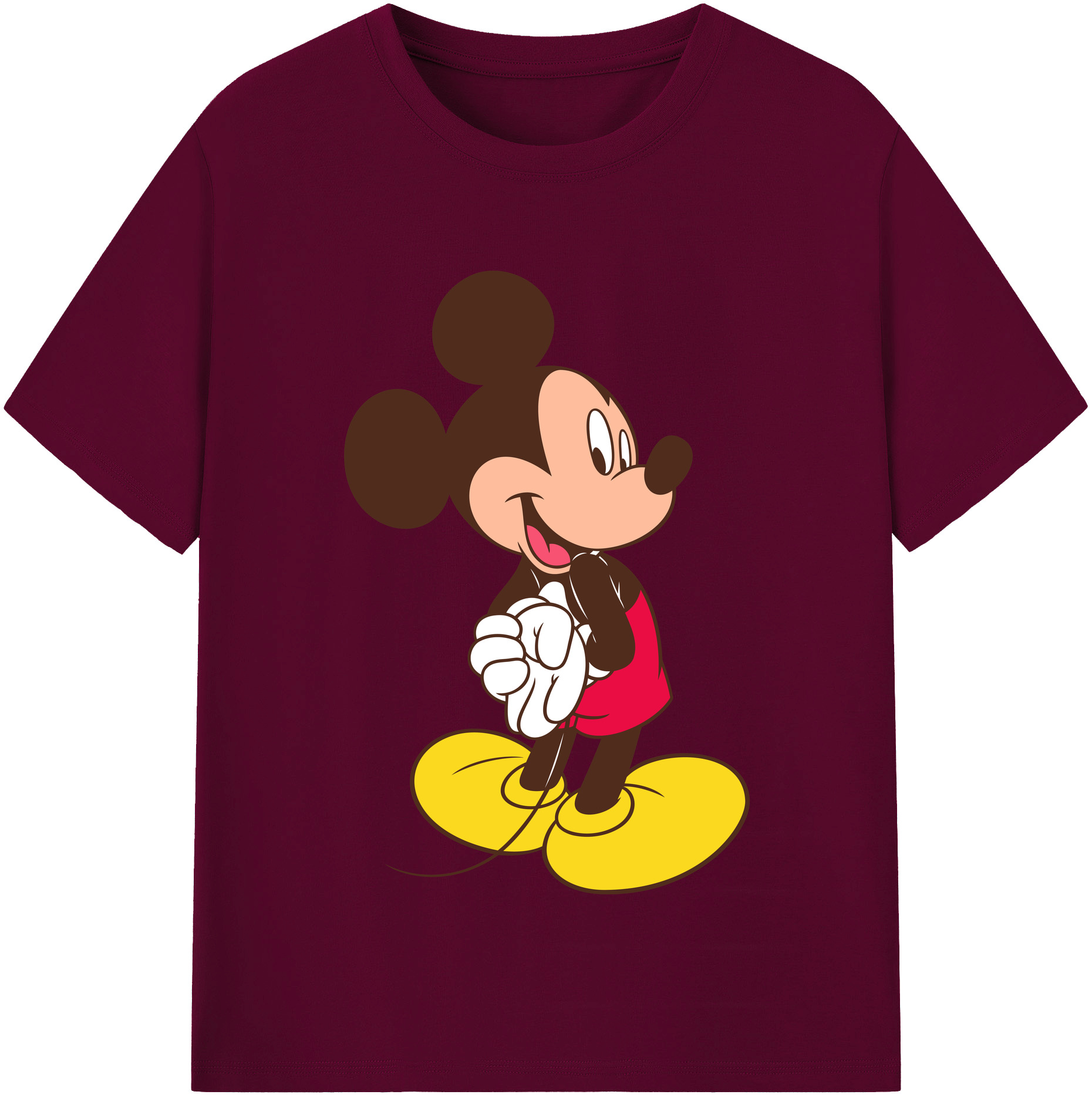 （画像用） ミッキーマウス Mickey Mouse レディースカジュアルプリントTシャツ（綿100％）